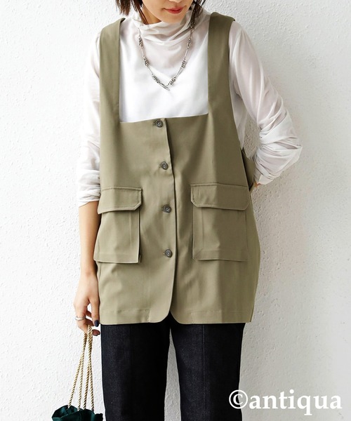 antiqua（アンティカ）の「幅広く大活躍！ワークベスト（ベスト・レディース・ブラック/グリーン系その他・FREE）」の7枚目の写真