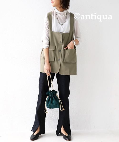 antiqua（アンティカ）の「幅広く大活躍！ワークベスト（ベスト・レディース・ブラック/グリーン系その他・FREE）」の13枚目の写真