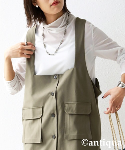 antiqua（アンティカ）の「幅広く大活躍！ワークベスト（ベスト・レディース・ブラック/グリーン系その他・FREE）」の16枚目の写真