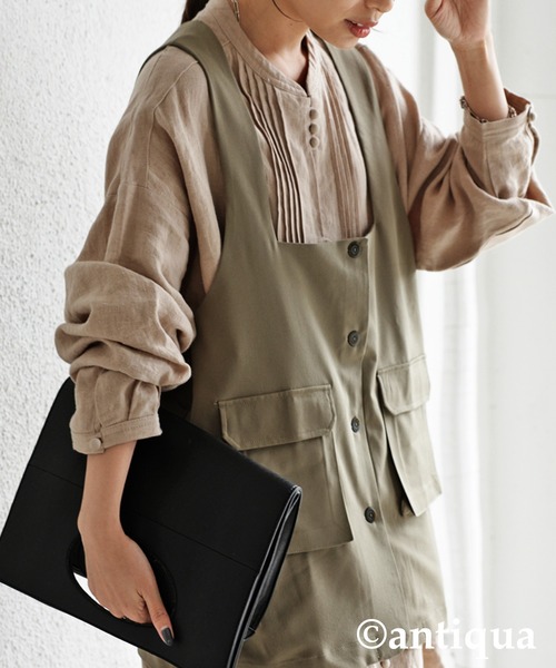 antiqua（アンティカ）の「幅広く大活躍！ワークベスト（ベスト・レディース・ブラック/グリーン系その他・FREE）」の19枚目の写真