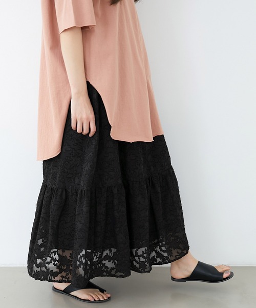 EMMA(EMMA CLOTHES)(エマ)の「【EMMA】シアージャガードティアードスカート(スカート・レディース・ホワイト/ブラック/ラベンダー・FREE)」の20枚目の写真