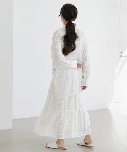 EMMA(EMMA CLOTHES)(エマ)の「【EMMA】シアージャガードティアードスカート(スカート・レディース・ホワイト/ブラック/ラベンダー・FREE)」の19枚目の写真