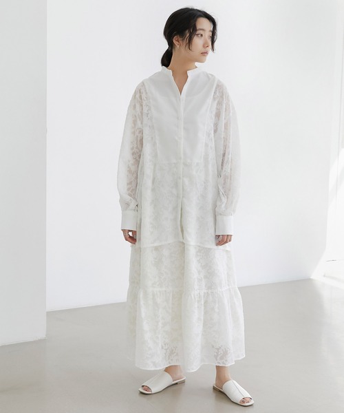 EMMA(EMMA CLOTHES)(エマ)の「【EMMA】シアージャガードティアードスカート(スカート・レディース・ホワイト/ブラック/ラベンダー・FREE)」の11枚目の写真