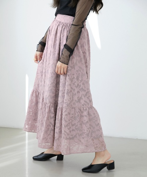 EMMA(EMMA CLOTHES)(エマ)の「【EMMA】シアージャガードティアードスカート(スカート・レディース・ホワイト/ブラック/ラベンダー・FREE)」の12枚目の写真