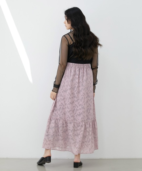 EMMA(EMMA CLOTHES)(エマ)の「【EMMA】シアージャガードティアードスカート(スカート・レディース・ホワイト/ブラック/ラベンダー・FREE)」の18枚目の写真