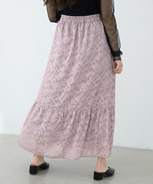 EMMA(EMMA CLOTHES)(エマ)の「【EMMA】シアージャガードティアードスカート(スカート・レディース・ホワイト/ブラック/ラベンダー・FREE)」の5枚目の写真