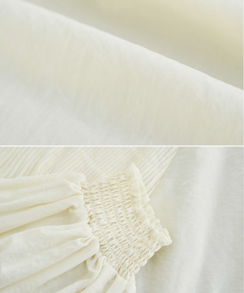 ROPE' PICNIC（ロペピクニック）の「【emur】袖プリーツシアーブラウス（シャツ/ブラウス・レディース・ブラック/オフホワイト/ライトグリーン・38）」の5枚目の写真