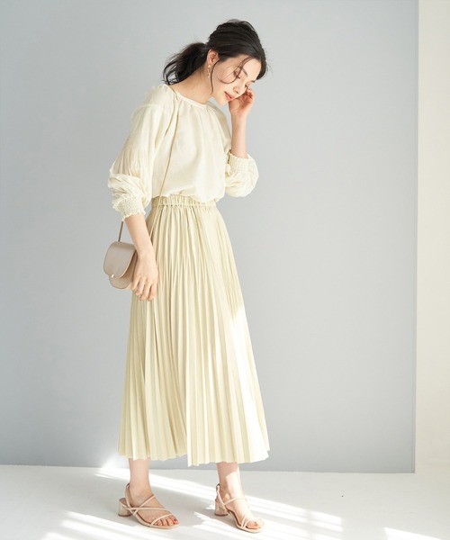 ROPE' PICNIC（ロペピクニック）の「【emur】袖プリーツシアーブラウス（シャツ/ブラウス・レディース・ブラック/オフホワイト/ライトグリーン・38）」の11枚目の写真