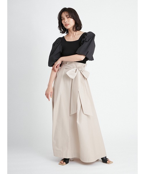 FRAY I.D - FRAY I.D   オーガンザパフスリーブニットプルオーバー 大人気完売品 フレイ アイディー FRAY I.D オーガンザパフスリーブニットプル