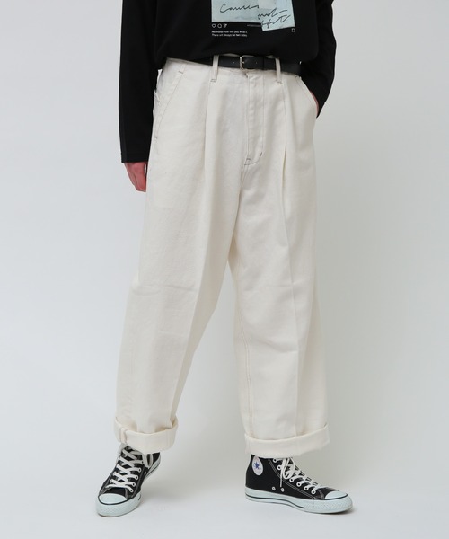 JUNRED（ジュンレッド）の「taiｘJUNRed デニムワイド2ロールアップパンツ（デニムパンツ・メンズ・サックスブルー/ホワイト/ネイビー/キナリ/カーキ・S/M/L）」の15枚目の写真