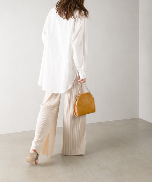 SpRay（スプレイ）の「スリット入プリーツワイドパンツ（その他パンツ・レディース・チャコールグレー/ブラック/ベージュ/ブラウン/アイボリー・FREE）」の2枚目の写真