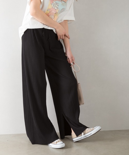 SpRay（スプレイ）の「スリット入プリーツワイドパンツ（その他パンツ・レディース・チャコールグレー/ブラック/ベージュ/ブラウン/アイボリー・FREE）」の16枚目の写真