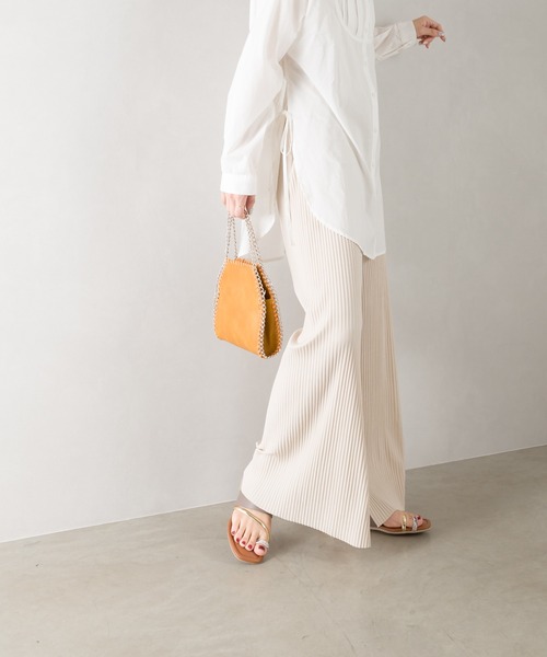 SpRay（スプレイ）の「スリット入プリーツワイドパンツ（その他パンツ・レディース・チャコールグレー/ブラック/ベージュ/ブラウン/アイボリー・FREE）」の15枚目の写真