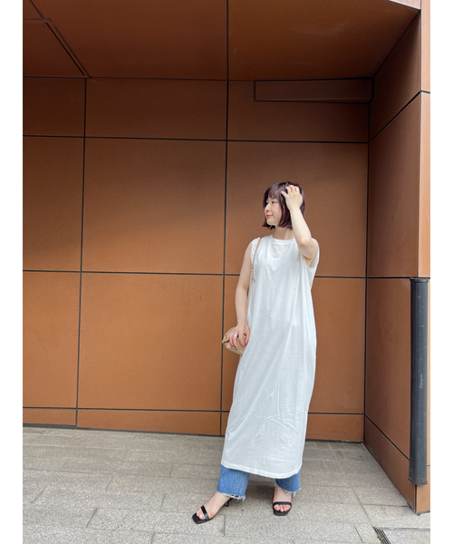 Rouge vif(ルージュヴィフ)の「ピースダイコットンワンピース(ワンピース・レディース・ホワイト/ピンク/モスグリーン/ブラック/アイボリー・フリー)」の7枚目の写真