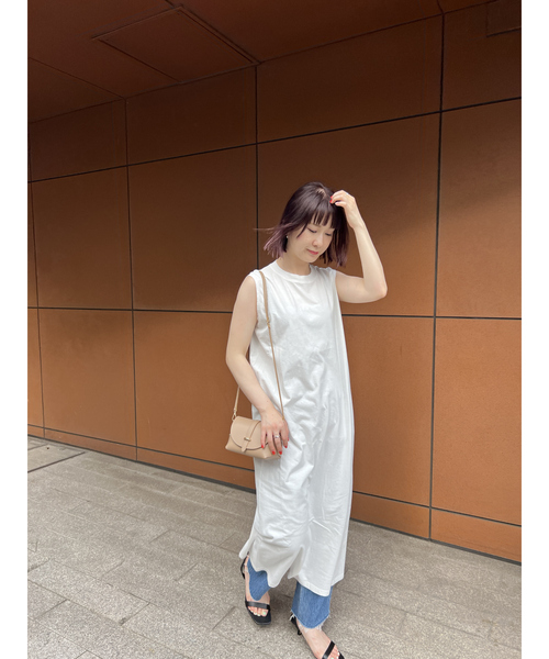 Rouge vif(ルージュヴィフ)の「ピースダイコットンワンピース(ワンピース・レディース・ホワイト/ピンク/モスグリーン/ブラック/アイボリー・フリー)」の8枚目の写真