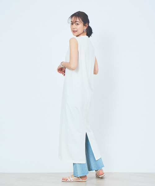 Rouge vif(ルージュヴィフ)の「ピースダイコットンワンピース(ワンピース・レディース・ホワイト/ピンク/モスグリーン/ブラック/アイボリー・フリー)」の10枚目の写真