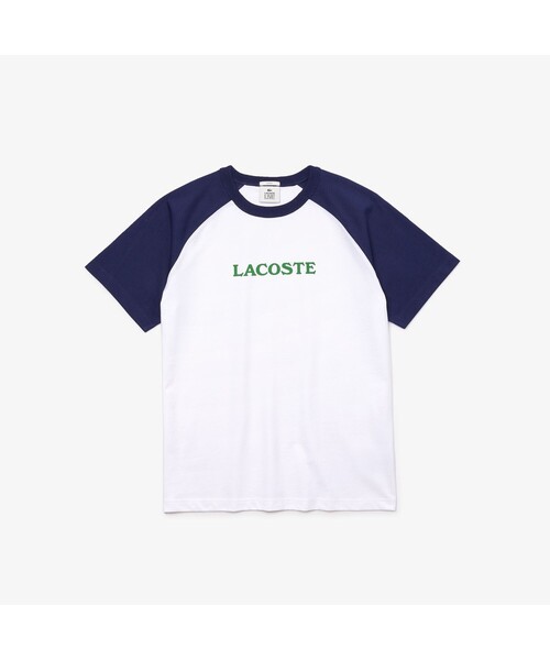 LACOSTE L!VE（ラコステライブ）の「LACOSTE L!VE配色ラグランスリーブTシャツ（Tシャツ/カットソー・メンズ・ホワイト×ネイビー/ブラック×グリーン・L/M/S/XS）」の2枚目の写真