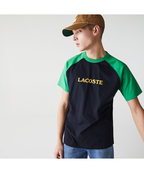 LACOSTE L!VE（ラコステライブ）の「LACOSTE L!VE配色ラグランスリーブTシャツ（Tシャツ/カットソー・メンズ・ホワイト×ネイビー/ブラック×グリーン・L/M/S/XS）」の6枚目の写真