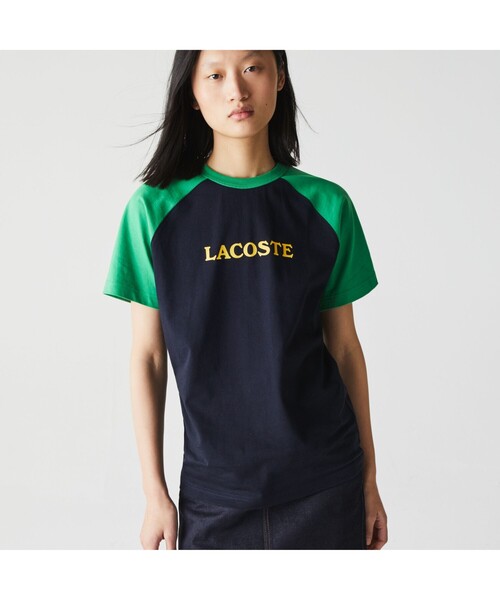 LACOSTE L!VE（ラコステライブ）の「LACOSTE L!VE配色ラグランスリーブTシャツ（Tシャツ/カットソー・メンズ・ホワイト×ネイビー/ブラック×グリーン・L/M/S/XS）」の5枚目の写真