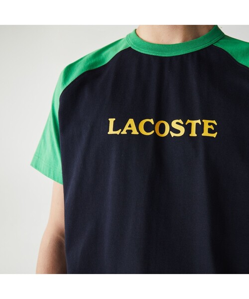 LACOSTE L!VE（ラコステライブ）の「LACOSTE L!VE配色ラグランスリーブTシャツ（Tシャツ/カットソー・メンズ・ホワイト×ネイビー/ブラック×グリーン・L/M/S/XS）」の7枚目の写真