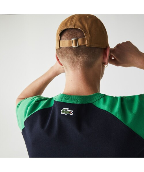 LACOSTE L!VE（ラコステライブ）の「LACOSTE L!VE配色ラグランスリーブTシャツ（Tシャツ/カットソー・メンズ・ホワイト×ネイビー/ブラック×グリーン・L/M/S/XS）」の3枚目の写真