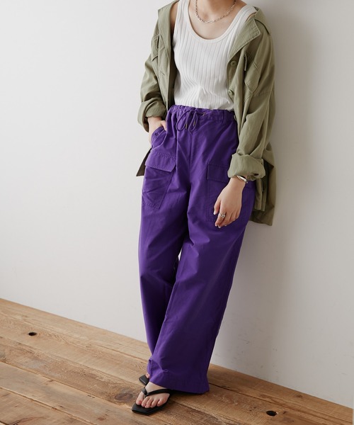 CIAOPANIC TYPY（チャオパニックティピー）の「綿ナイロンイージーミリタリーパンツ（カーゴパンツ・レディース・パープル/カーキ/アイボリー・SMALL/MEDIUM）」の19枚目の写真