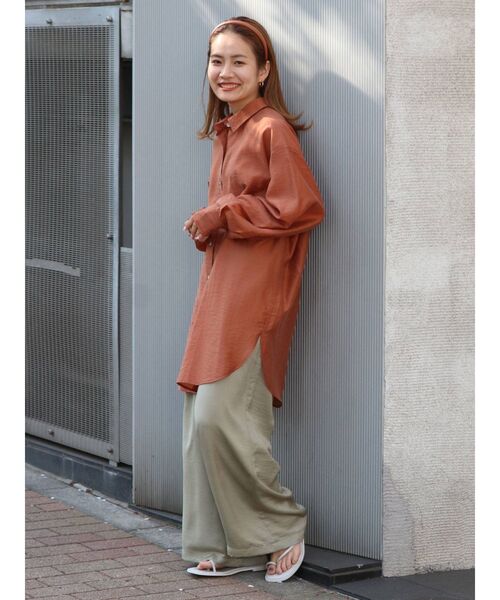 Ungrid（アングリッド）の「シアーミドル丈シャツ（シャツ/ブラウス・レディース・ベージュ/オフホワイト/オレンジ/ブルー・FREE）」の21枚目の写真