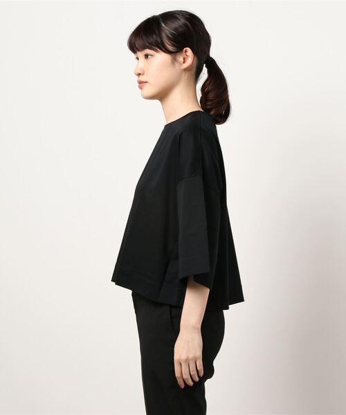 city(シティ)の「【CITY】スビンコットンショートハーフTEE(Tシャツ/カットソー・レディース・ブラック/ホワイト・FREE)」の3枚目の写真