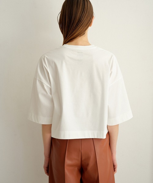 city(シティ)の「【CITY】スビンコットンショートハーフTEE(Tシャツ/カットソー・レディース・ブラック/ホワイト・FREE)」の5枚目の写真