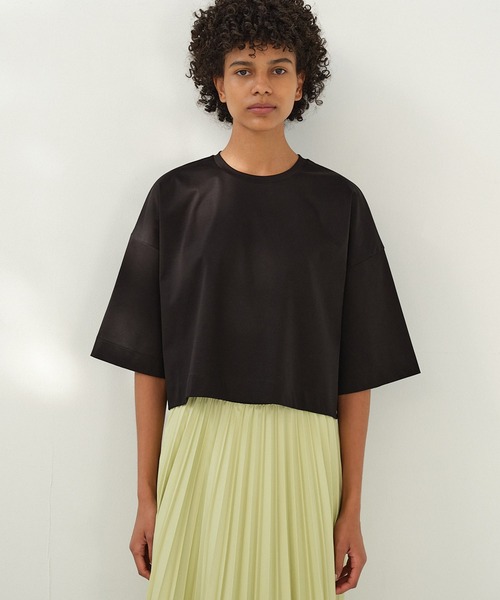 city(シティ)の「【CITY】スビンコットンショートハーフTEE(Tシャツ/カットソー・レディース・ブラック/ホワイト・FREE)」の8枚目の写真