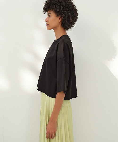 city(シティ)の「【CITY】スビンコットンショートハーフTEE(Tシャツ/カットソー・レディース・ブラック/ホワイト・FREE)」の9枚目の写真