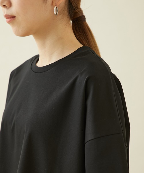 city(シティ)の「【CITY】スビンコットンショートハーフTEE(Tシャツ/カットソー・レディース・ブラック/ホワイト・FREE)」の13枚目の写真