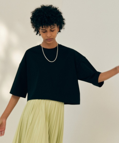 city(シティ)の「【CITY】スビンコットンショートハーフTEE(Tシャツ/カットソー・レディース・ブラック/ホワイト・FREE)」の20枚目の写真