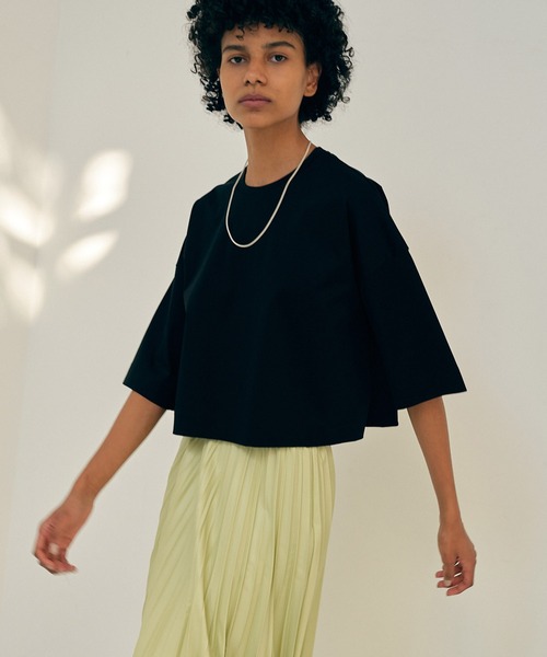 city(シティ)の「【CITY】スビンコットンショートハーフTEE(Tシャツ/カットソー・レディース・ブラック/ホワイト・FREE)」の22枚目の写真