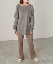 anown | 【セットアップ】2wayビッグ長袖Tシャツ×ストレートフレアリブパンツ(その他パンツ)