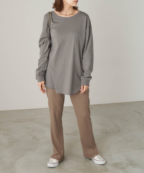 anown(アノン)の「【上下セット】2wayビッグ長袖Tシャツ×ストレートフレアリブパンツ<セットアップ>(その他パンツ・レディース・ホワイト系その他/ブラック系その他/ブラウン系その他/ベージュ系その他/ブルー系その他/ホワイト系その他2/ホワイト系その他3/ホワイト系その他4/ホワイト系その他5/ブラック系その他2/ブラック系その他3/ブラック系その他4/ブラック系その他5/ブラウン系その他2/ブラウン系その他3/ブラウン系その他4/ブラウン系その他5/ベージュ系その他2/ベージュ系その他3/ベージュ系その他4/ベージュ系その他5/ブルー系その他2/ブルー系その他3/ブルー系その他4/ブルー系その他5・FREE)」の19枚目の写真