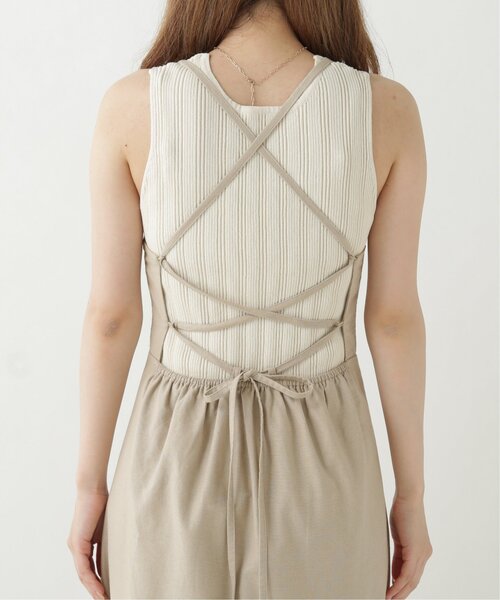 RAY CASSIN（レイカズン）の「レースアップキャミドレス（ワンピース・レディース・ベージュ/ブラウン/グリーン・FREE）」の16枚目の写真