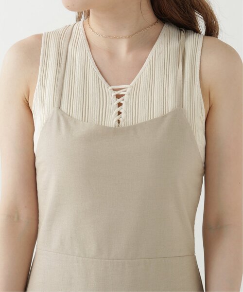 RAY CASSIN（レイカズン）の「レースアップキャミドレス（ワンピース・レディース・ベージュ/ブラウン/グリーン・FREE）」の18枚目の写真