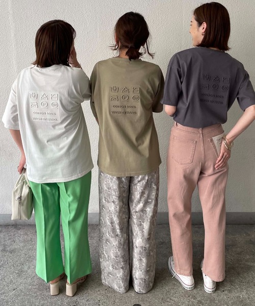 Doux archives（ドゥアルシーヴ）の「エンボスＴシャツ（Tシャツ/カットソー・レディース・チャコールグレー/オフホワイト/カーキ・FREE）」の8枚目の写真