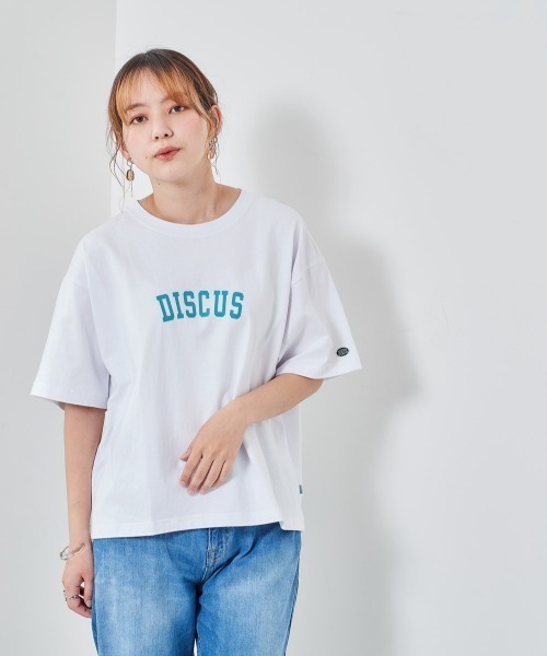 DISCUS(ディスカス)の「【DISCUS】ディスカス USAコットンプリントTee(Tシャツ/カットソー・レディース・イエロー/グリーン/ブラック/ホワイト系1/ラベンダー/ホワイト・M)」の1枚目の写真