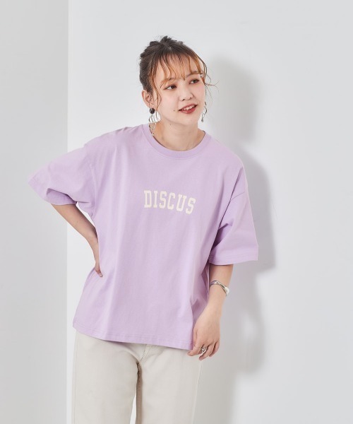 DISCUS(ディスカス)の「【DISCUS】ディスカス USAコットンプリントTee(Tシャツ/カットソー・レディース・イエロー/グリーン/ブラック/ホワイト系1/ラベンダー/ホワイト・M)」の5枚目の写真
