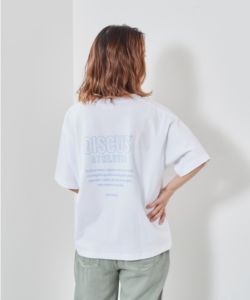 DISCUS(ディスカス)の「【DISCUS】ディスカス USAコットンプリントTee(Tシャツ/カットソー・レディース・イエロー/グリーン/ブラック/ホワイト系1/ラベンダー/ホワイト・M)」の2枚目の写真