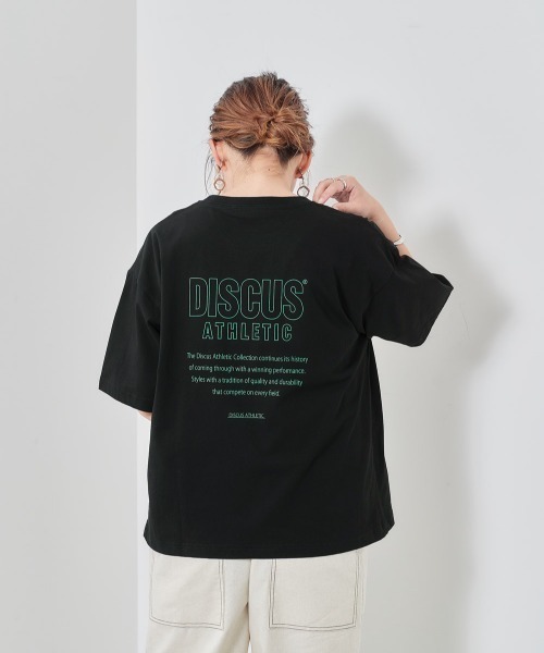 DISCUS(ディスカス)の「【DISCUS】ディスカス USAコットンプリントTee(Tシャツ/カットソー・レディース・イエロー/グリーン/ブラック/ホワイト系1/ラベンダー/ホワイト・M)」の3枚目の写真