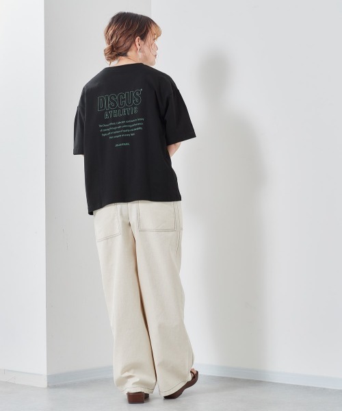 DISCUS(ディスカス)の「【DISCUS】ディスカス USAコットンプリントTee(Tシャツ/カットソー・レディース・イエロー/グリーン/ブラック/ホワイト系1/ラベンダー/ホワイト・M)」の9枚目の写真