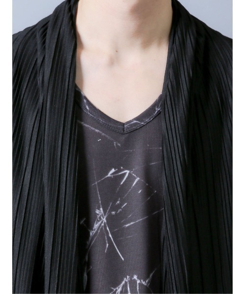 SHELLAC（シェラック）の「シェラック/SHELLAC 5分袖プリーツ ロングカーディガン（カーディガン/ボレロ・メンズ・ブラック・LARGE/MEDIUM）」の5枚目の写真