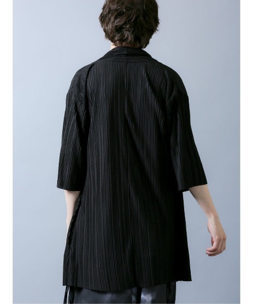 SHELLAC（シェラック）の「シェラック/SHELLAC 5分袖プリーツ ロングカーディガン（カーディガン/ボレロ・メンズ・ブラック・LARGE/MEDIUM）」の9枚目の写真