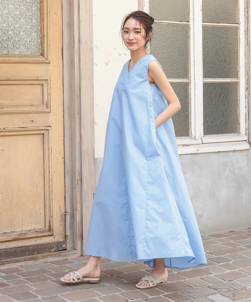 KOBE LETTUCE（コウベレタス）の「前後2WAYスリーブレスAラインワンピース（ワンピース・レディース・ブラック/ベージュ/カーキ/ブルー・FREE）」の4枚目の写真