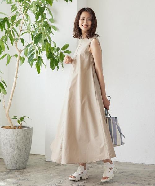 KOBE LETTUCE（コウベレタス）の「前後2WAYスリーブレスAラインワンピース（ワンピース・レディース・ブラック/ベージュ/カーキ/ブルー・FREE）」の7枚目の写真