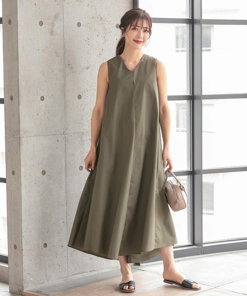 KOBE LETTUCE（コウベレタス）の「前後2WAYスリーブレスAラインワンピース（ワンピース・レディース・ブラック/ベージュ/カーキ/ブルー・FREE）」の8枚目の写真