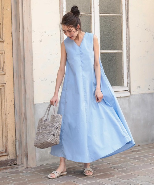 KOBE LETTUCE（コウベレタス）の「前後2WAYスリーブレスAラインワンピース（ワンピース・レディース・ブラック/ベージュ/カーキ/ブルー・FREE）」の9枚目の写真